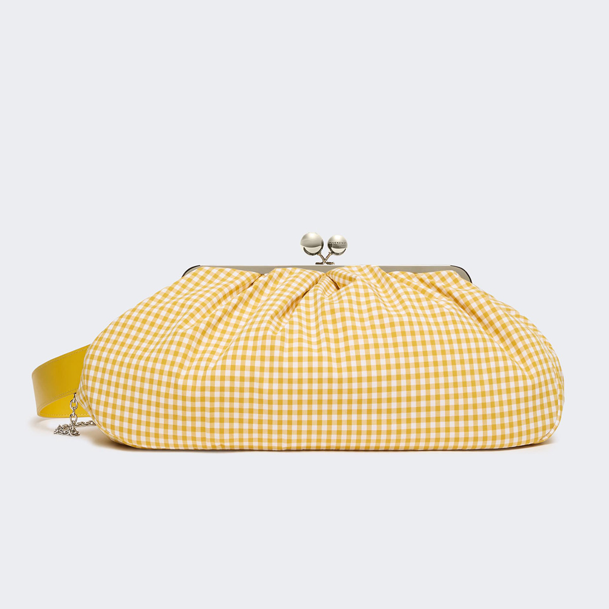 写真：[ベタ] コットン ギンガム ラージ パスティチーノ バッグ